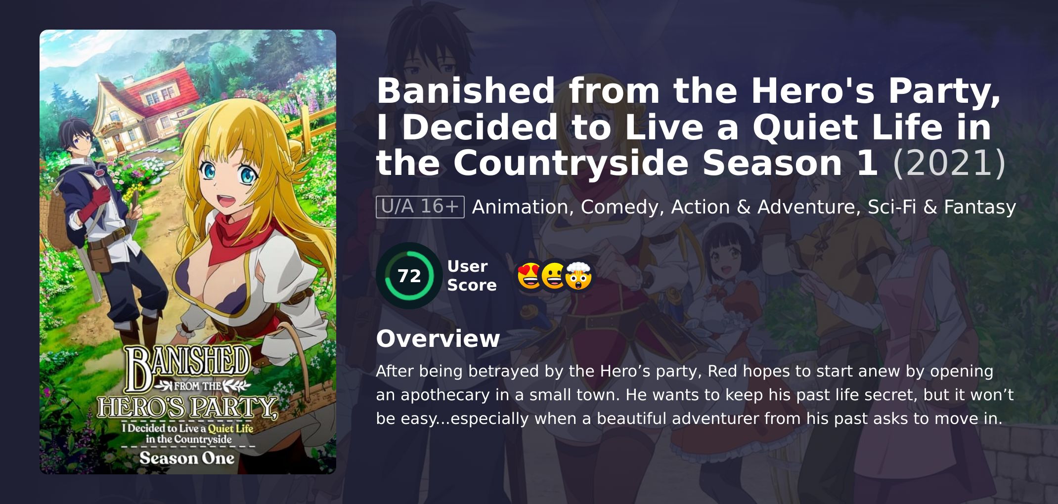 Banished from the Hero's Party, I Decided to Live a Quiet Life in the Countryside Season 1 Hindi Dubbed