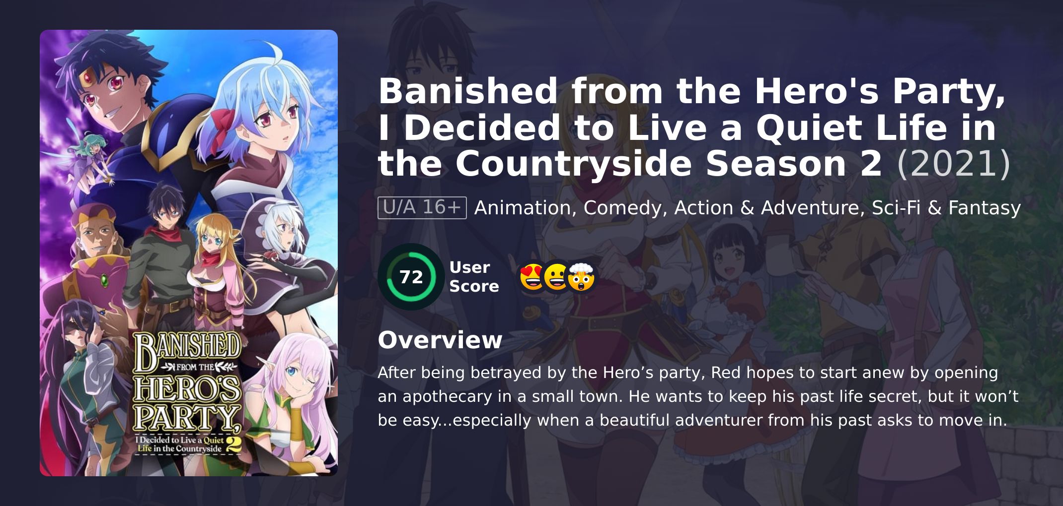 Banished from the Hero's Party, I Decided to Live a Quiet Life in the Countryside Season 2 Hindi Dubbed