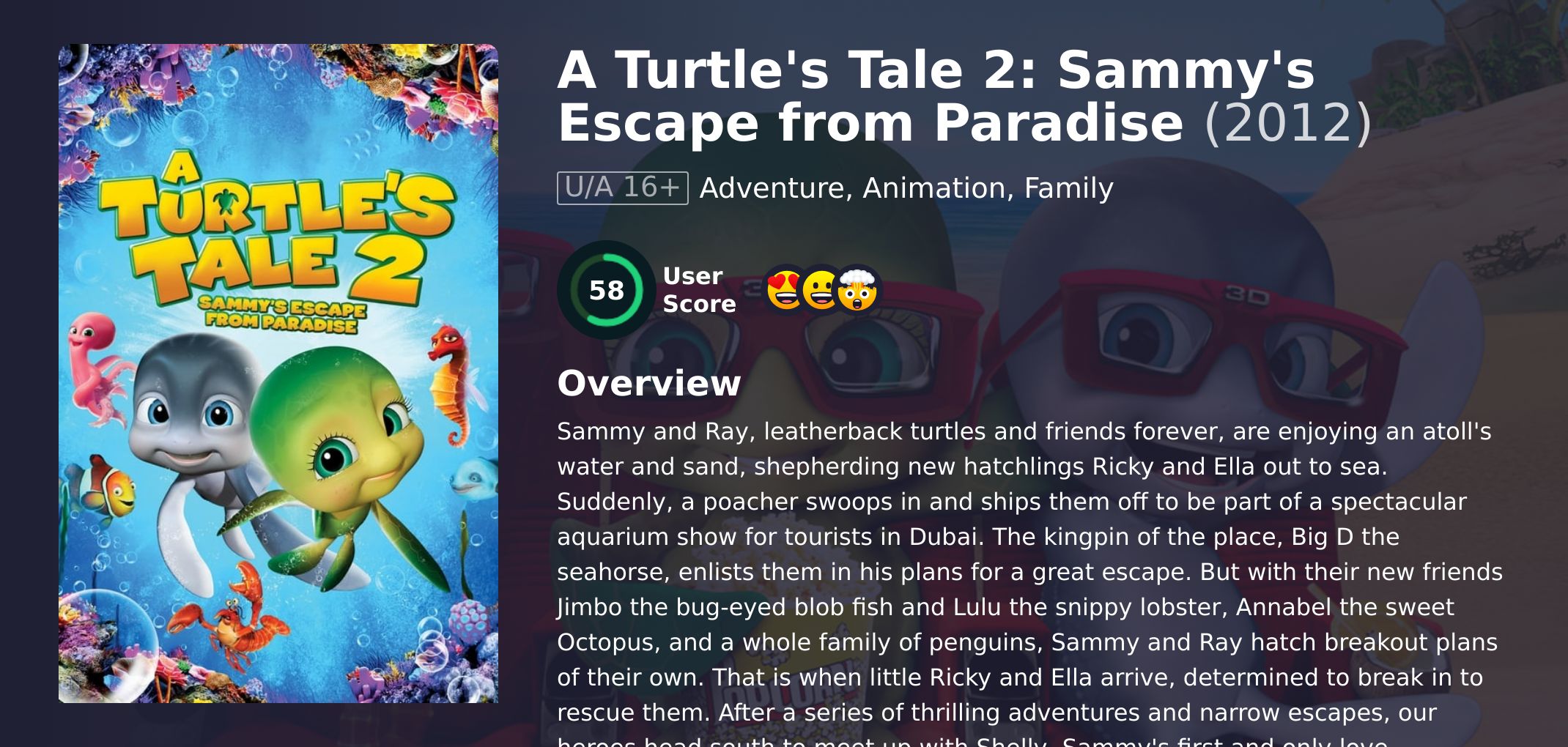 A Turtle's Tale 2: Sammy's Escape from Paradise Movie Hindi Dubbed