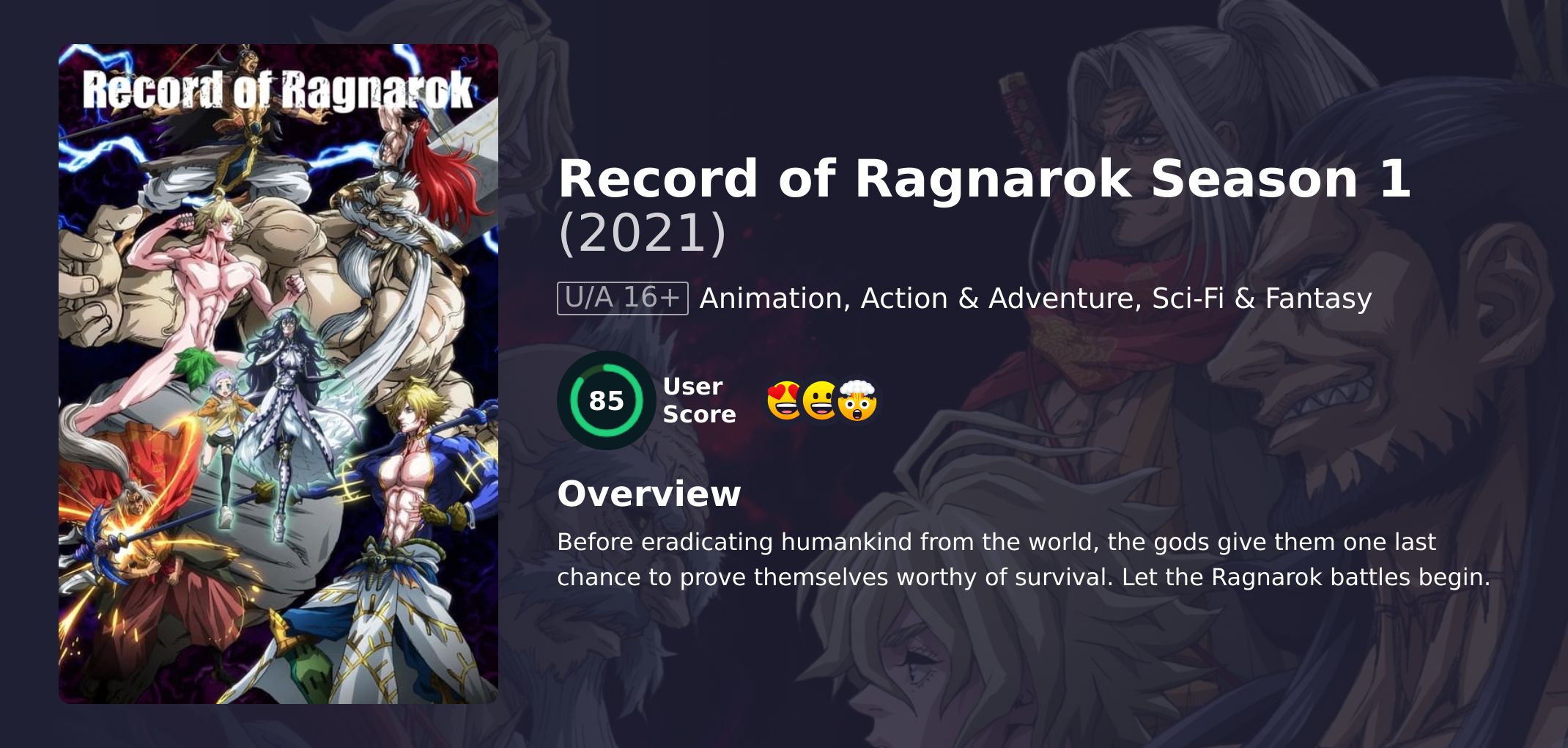 Record of Ragnarok Season 1 Japanese Dubbed