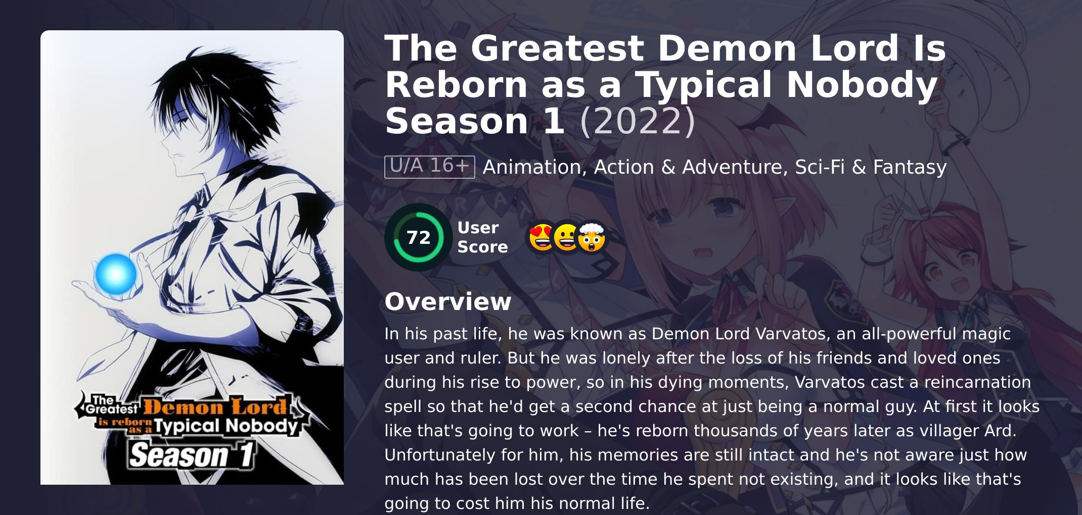 The Greatest Demon Lord Is Reborn as a Typical Nobody Season 1 Japanese Dubbed