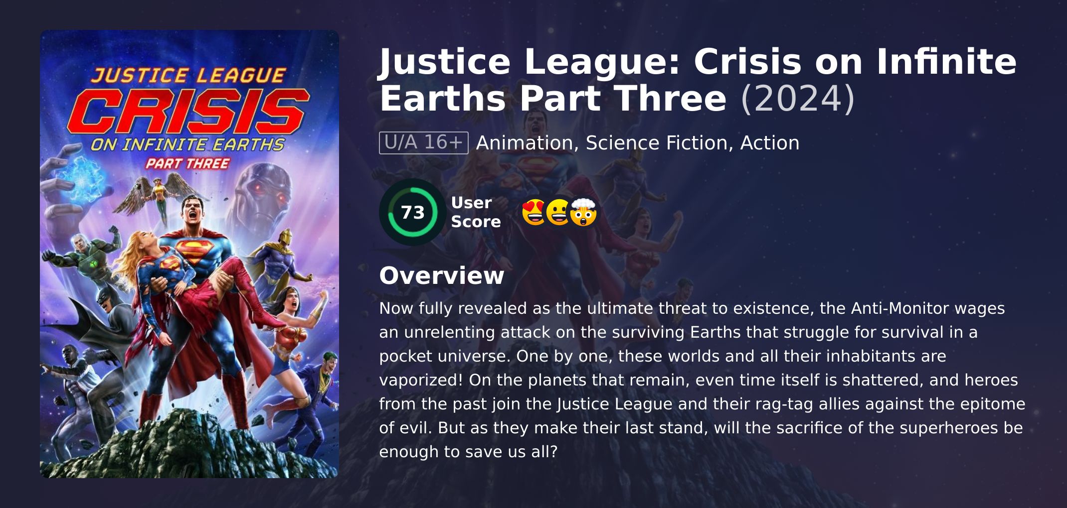 Justice League: Crisis on Infinite Earths Part Three Movie English Dubbed