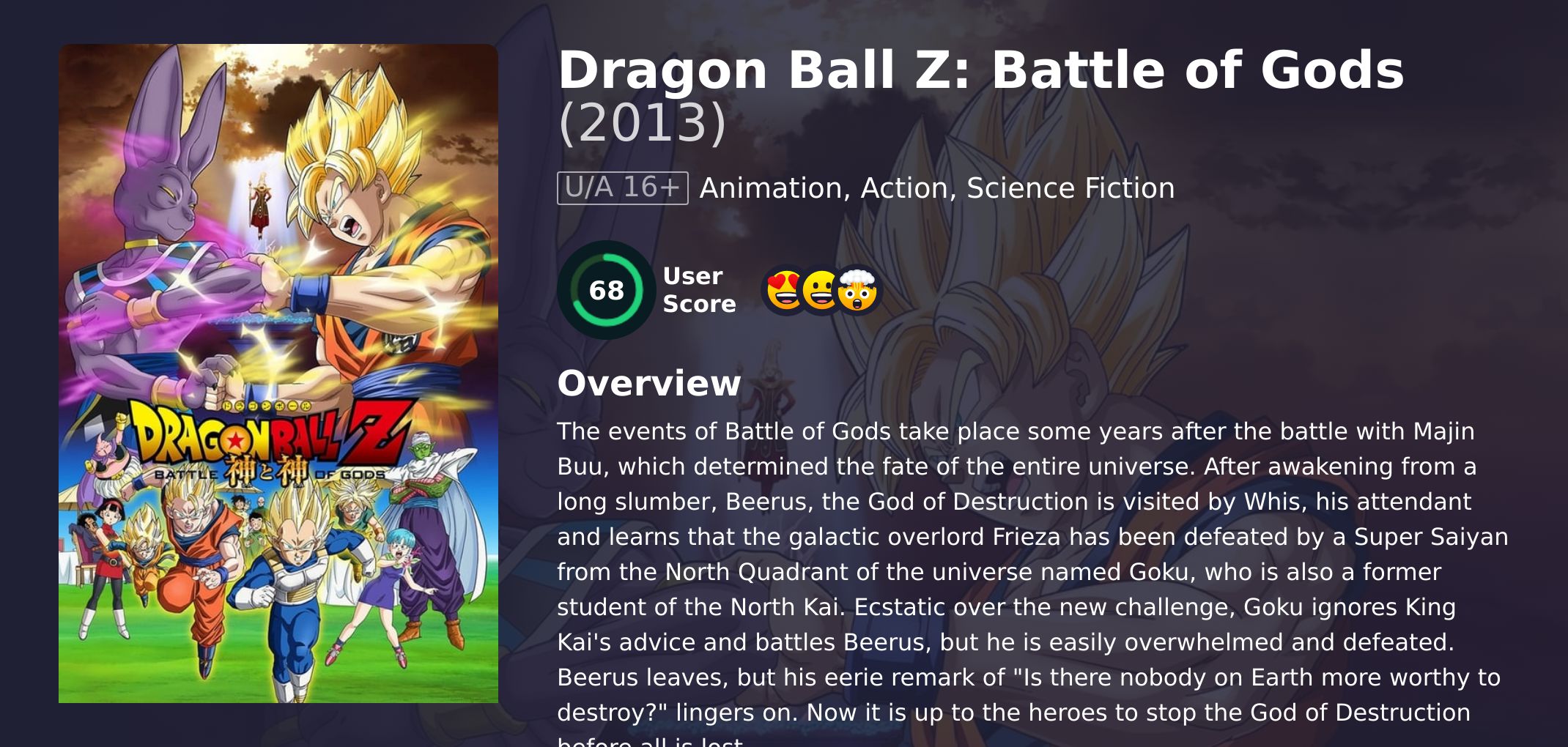 Dragon Ball Z: Battle of Gods Movie English Dubbed