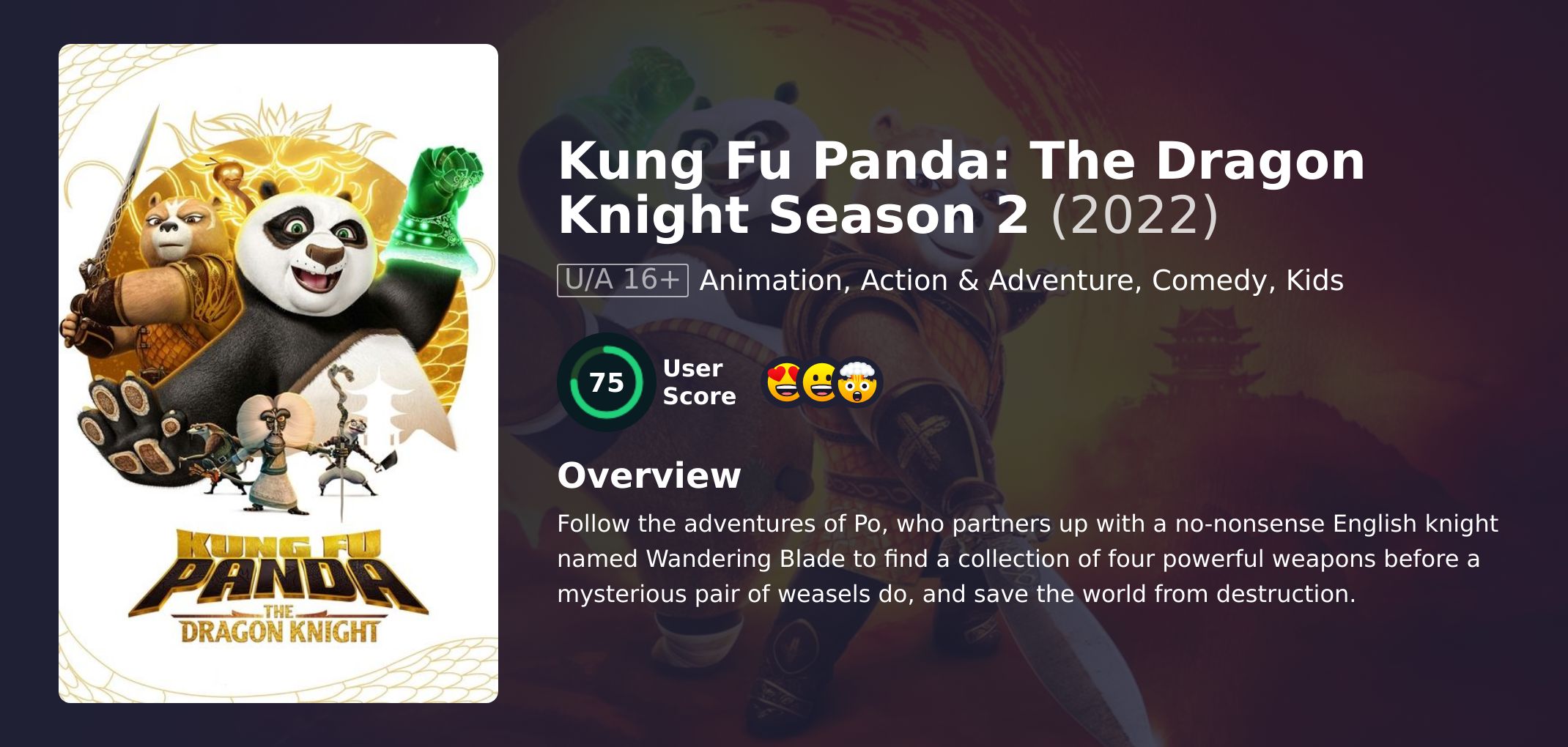 Kung Fu Panda: The Dragon Knight Season 2 Hindi Dubbed