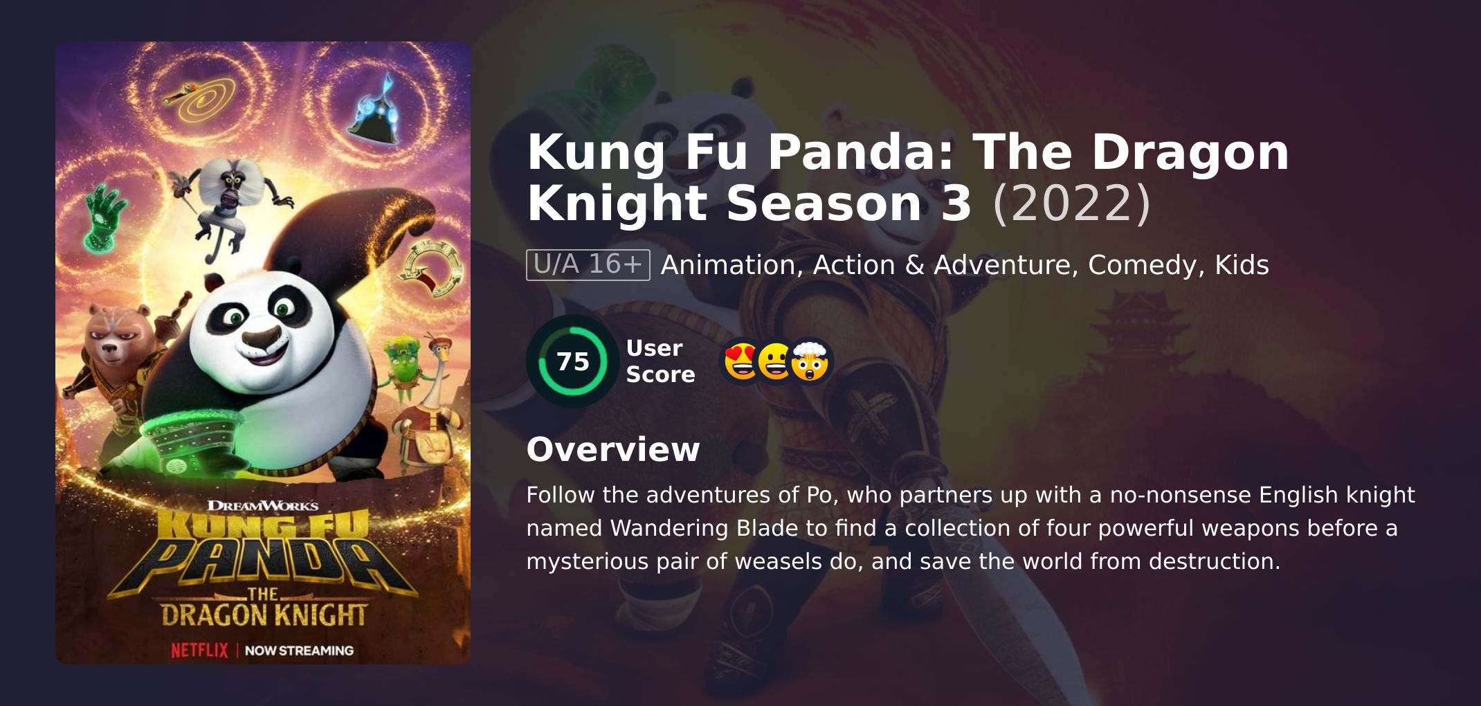 Kung Fu Panda: The Dragon Knight Season 3 Hindi Dubbed