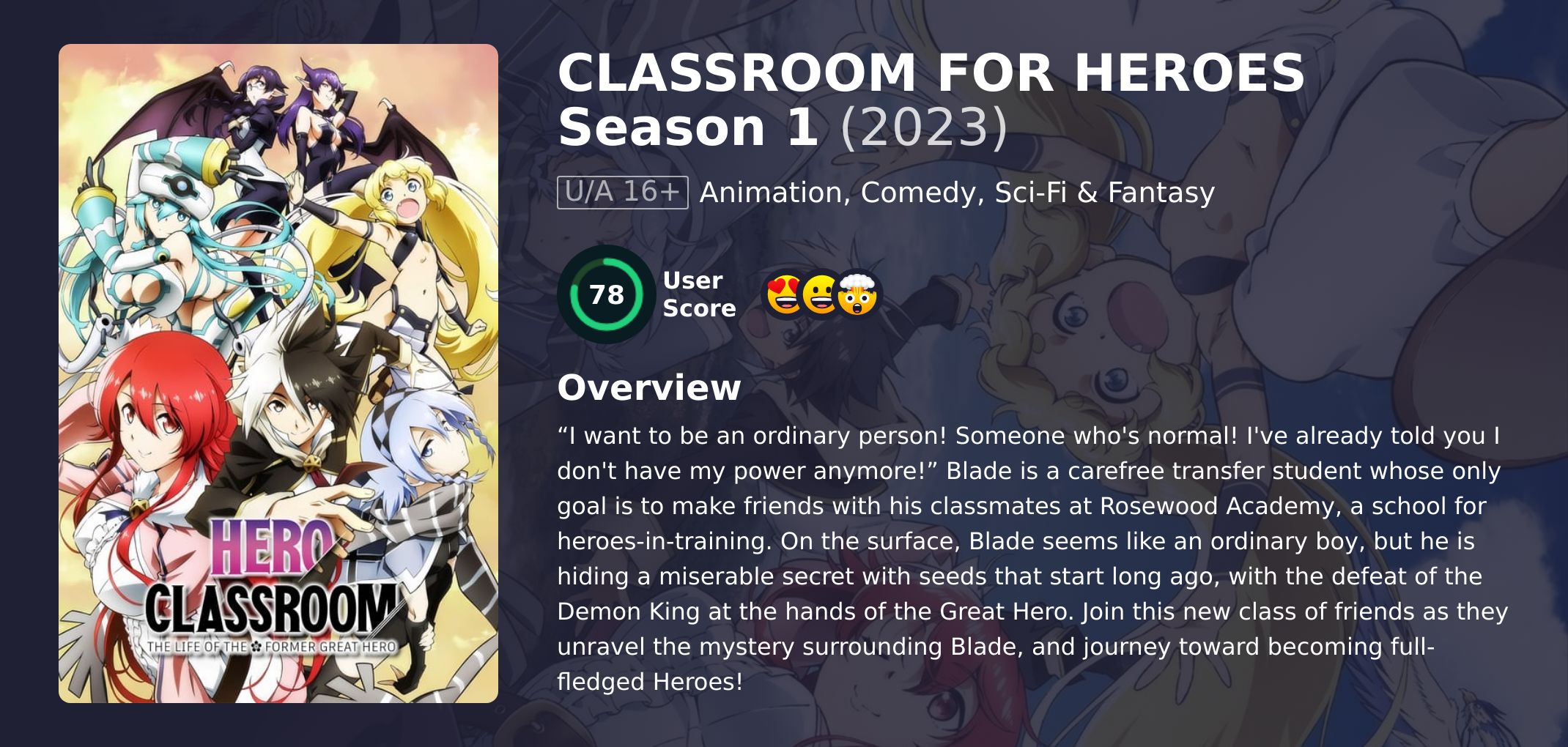 CLASSROOM FOR HEROES Season 1 Japanese Dubbed