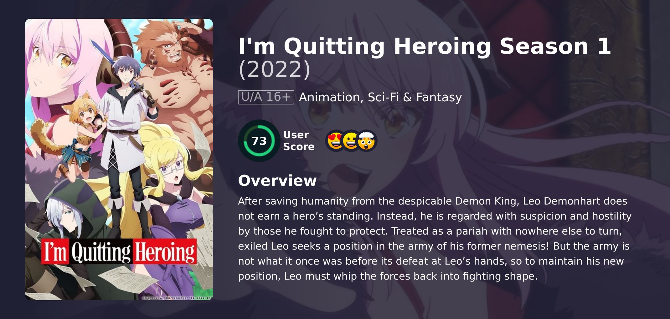 I'm Quitting Heroing Season 1 Japanese Dubbed