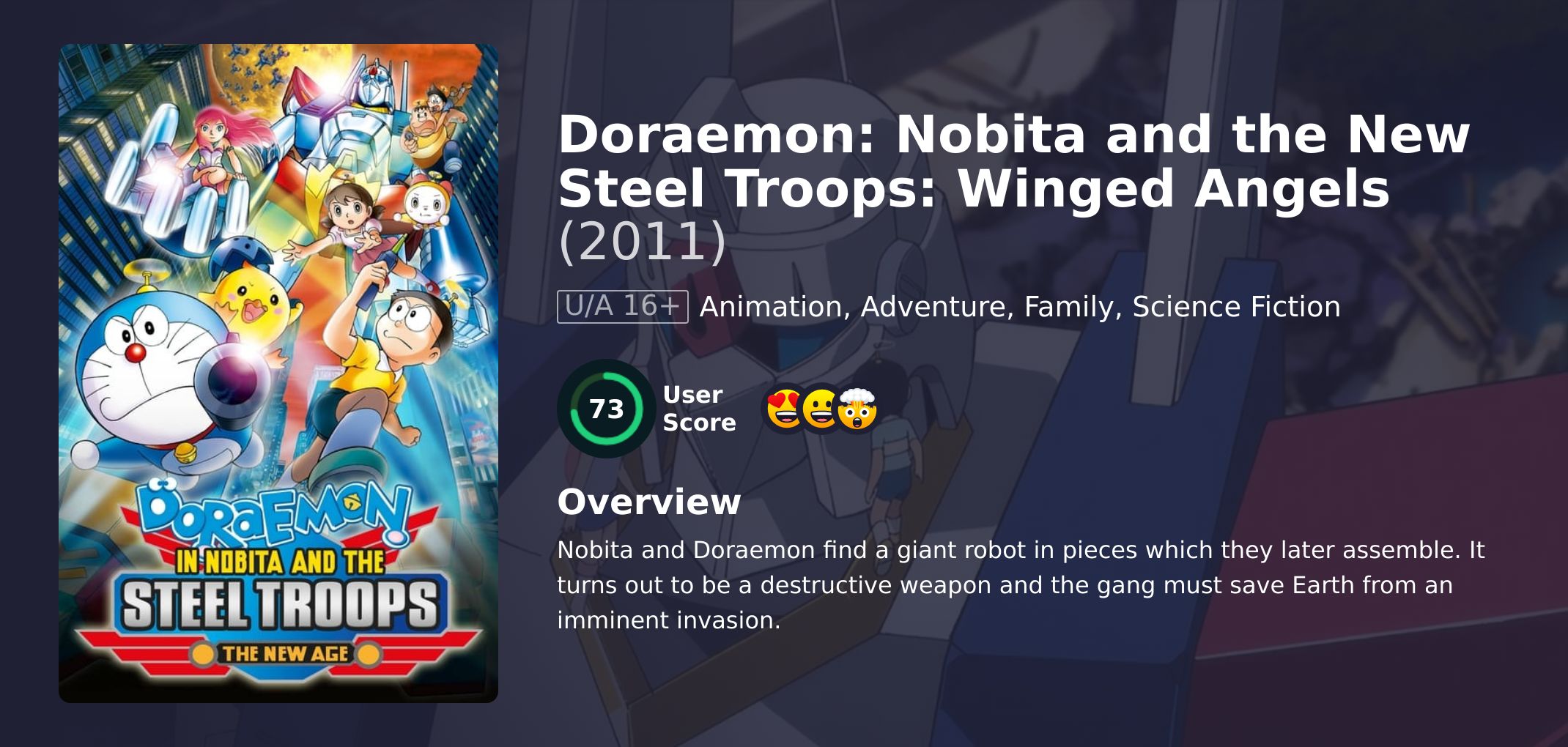 Doraemon: Nobita and the New Steel Troops: Winged Angels Movie Hindi Dubbed