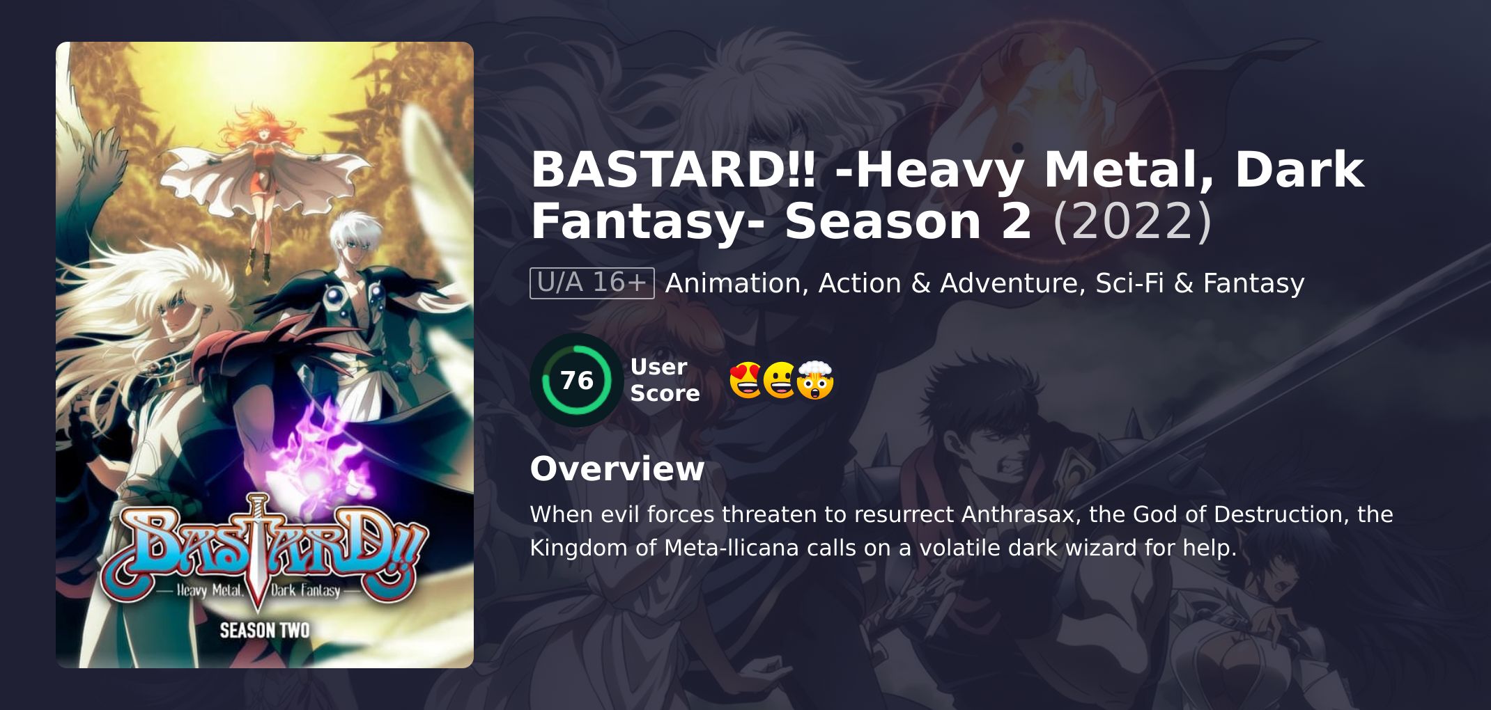 BASTARD‼ -Heavy Metal, Dark Fantasy- Season 2 Japanese Dubbed