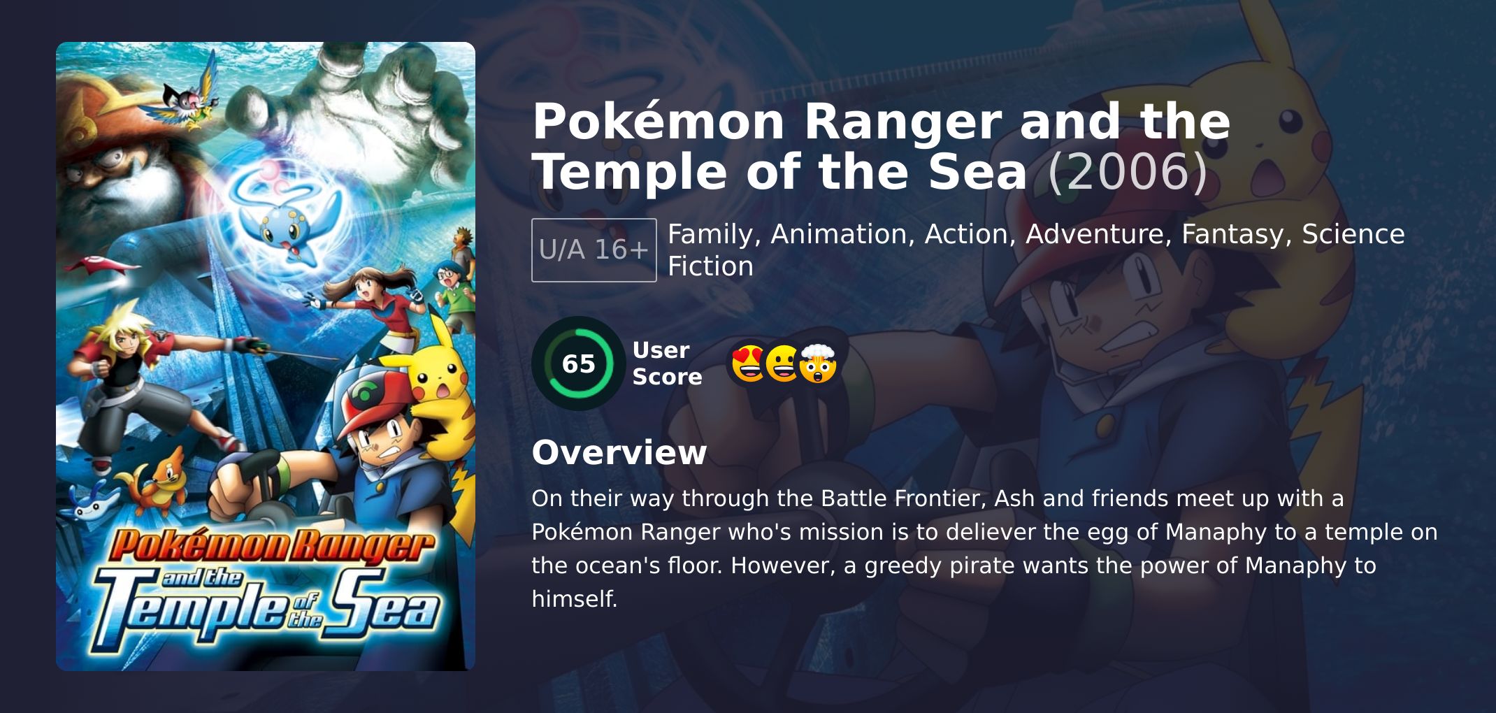 Pokémon Ranger and the Temple of the Sea Movie English Dubbed