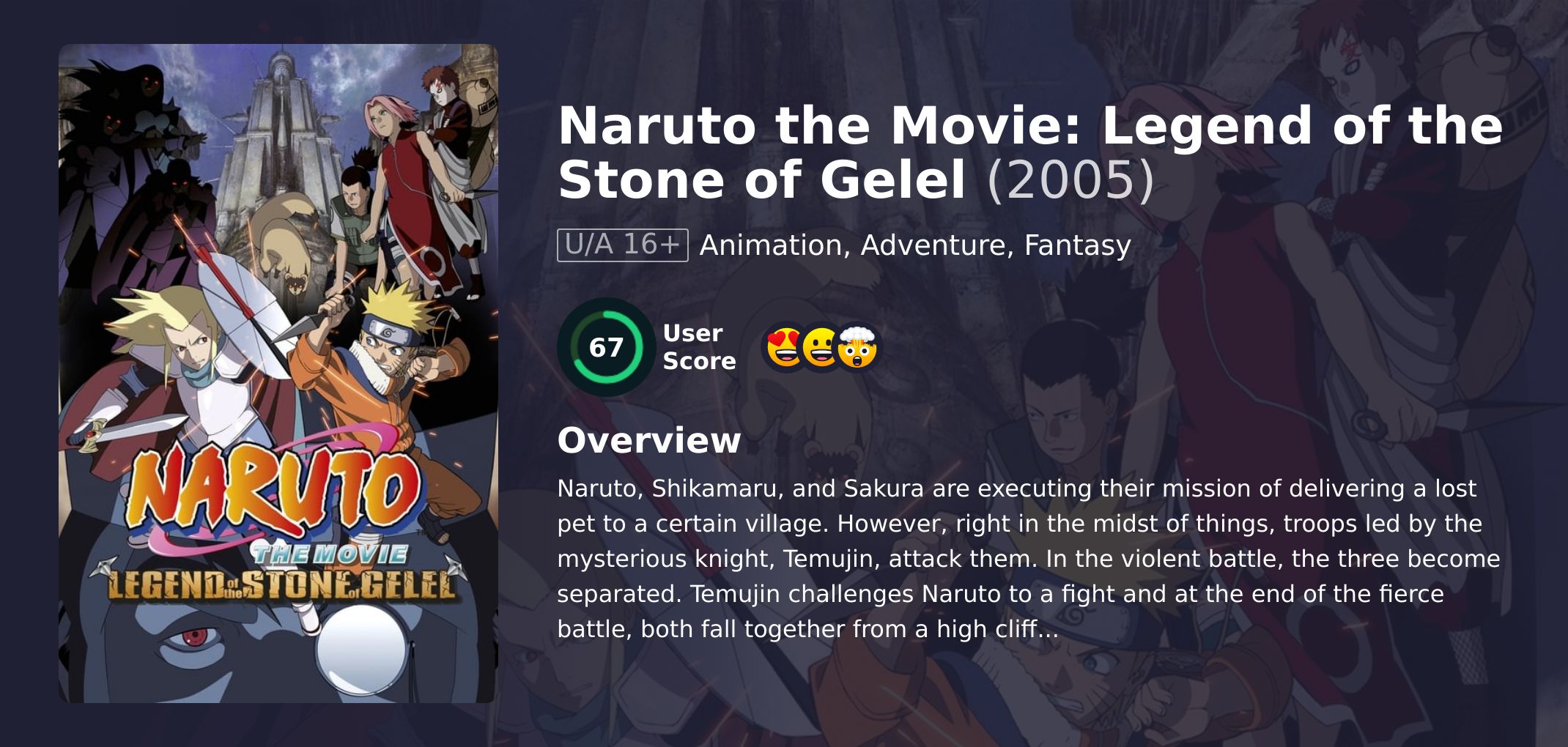 Naruto the Movie: Legend of the Stone of Gelel Movie English Dubbed