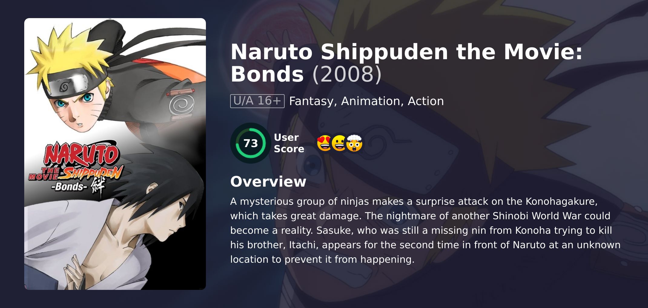 Naruto Shippuden the Movie: Bonds Movie English Dubbed