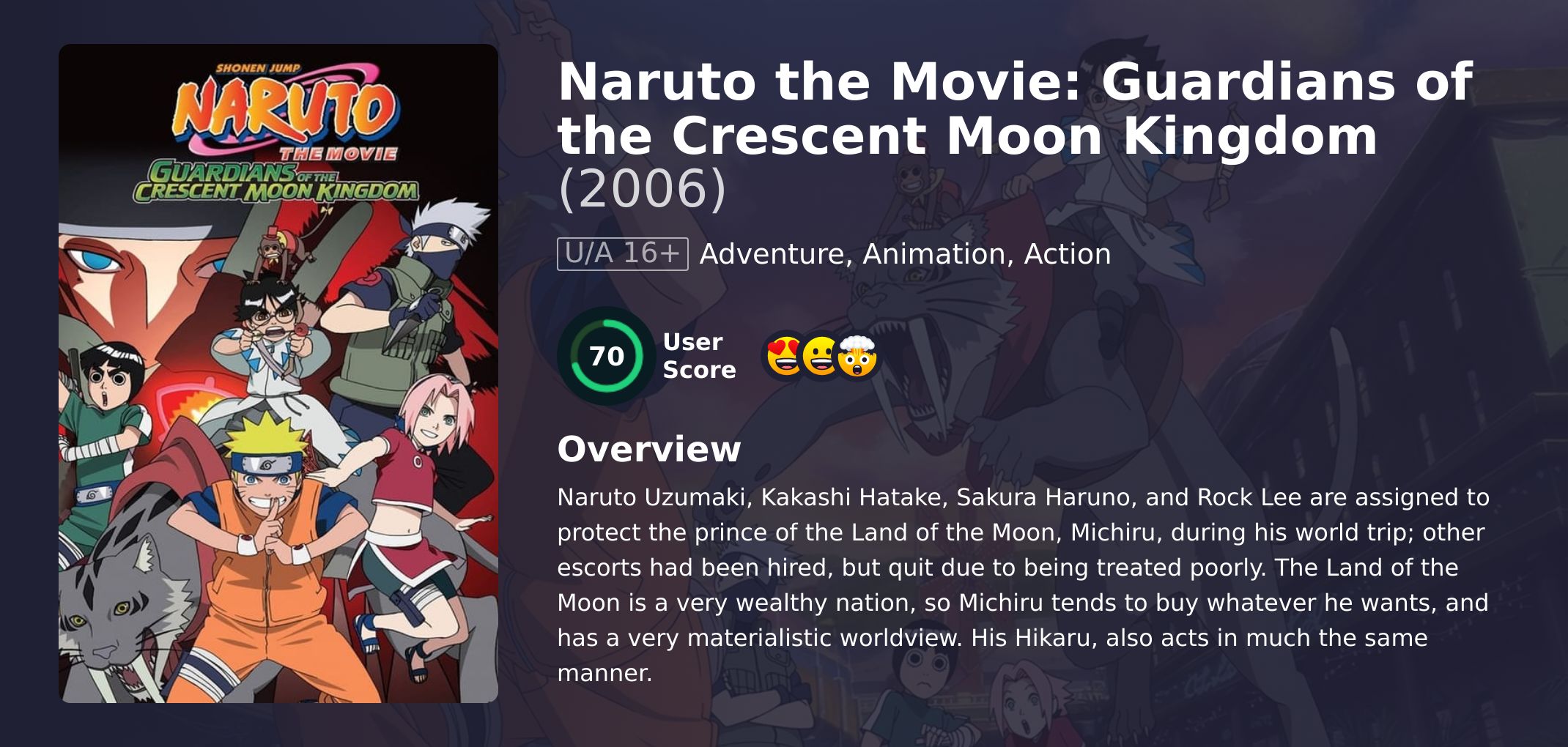 Naruto the Movie: Guardians of the Crescent Moon Kingdom Movie English Dubbed