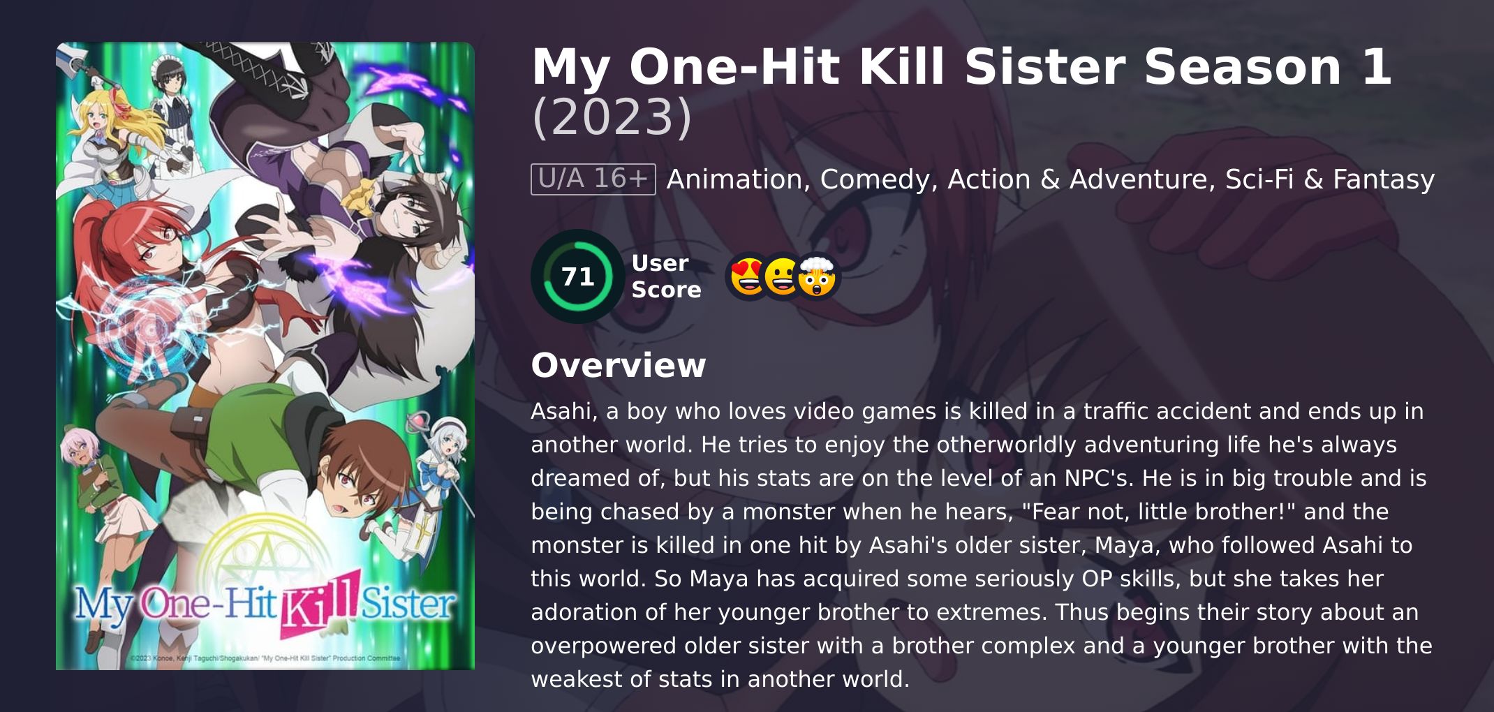 My One-Hit Kill Sister Season 1 Hindi Dubbed