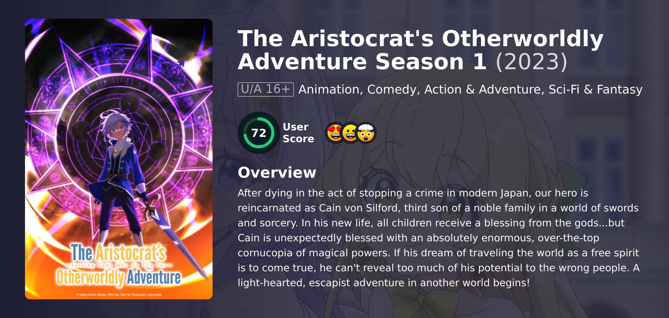 The Aristocrat's Otherworldly Adventure Season 1 Hindi Dubbed