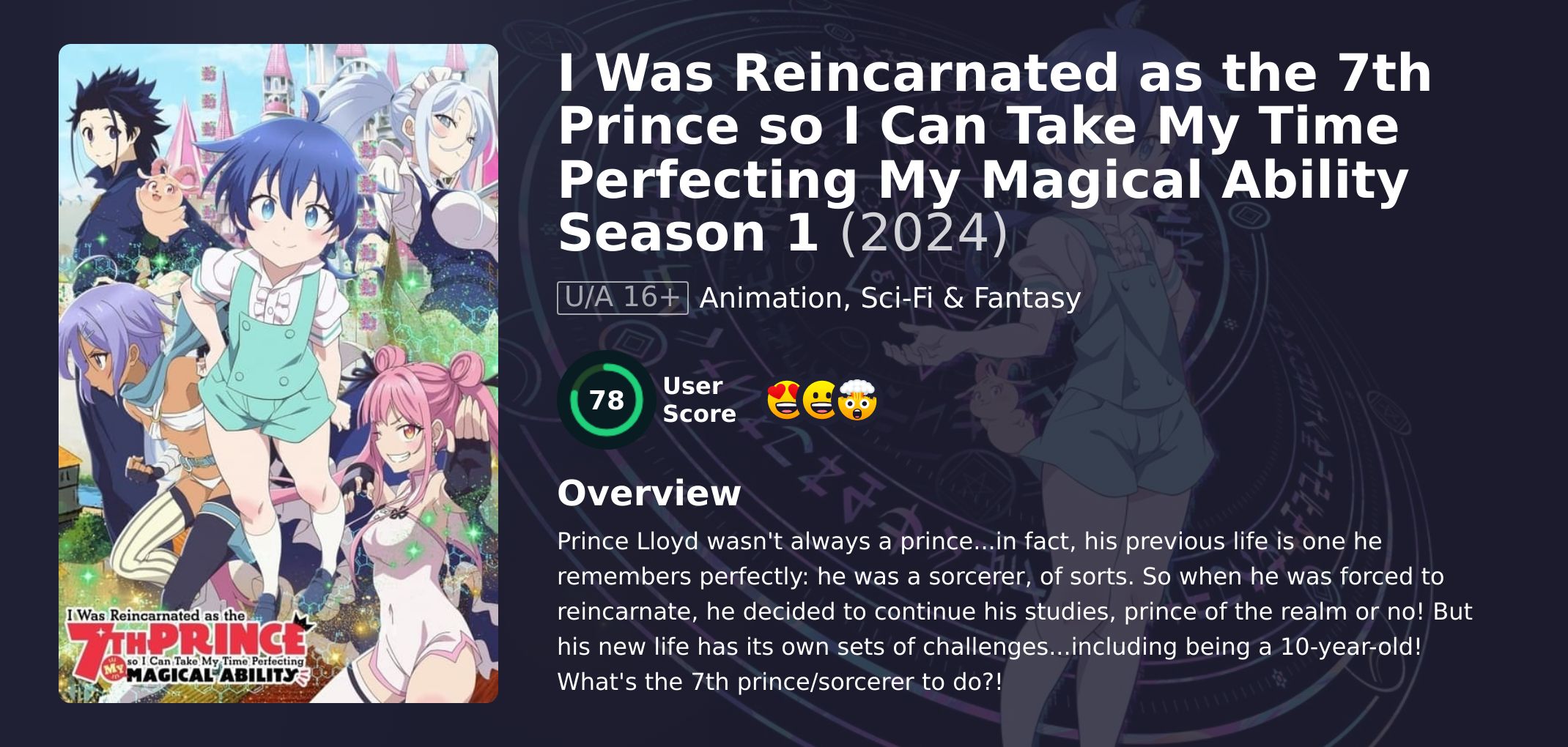 I Was Reincarnated as the 7th Prince so I Can Take My Time Perfecting My Magical Ability Season 1 Hindi Dubbed