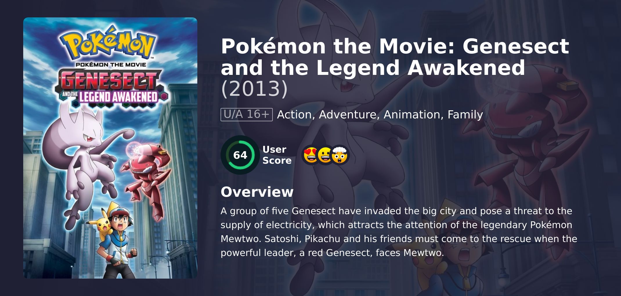 Pokémon the Movie: Genesect and the Legend Awakened Movie Japanese Dubbed