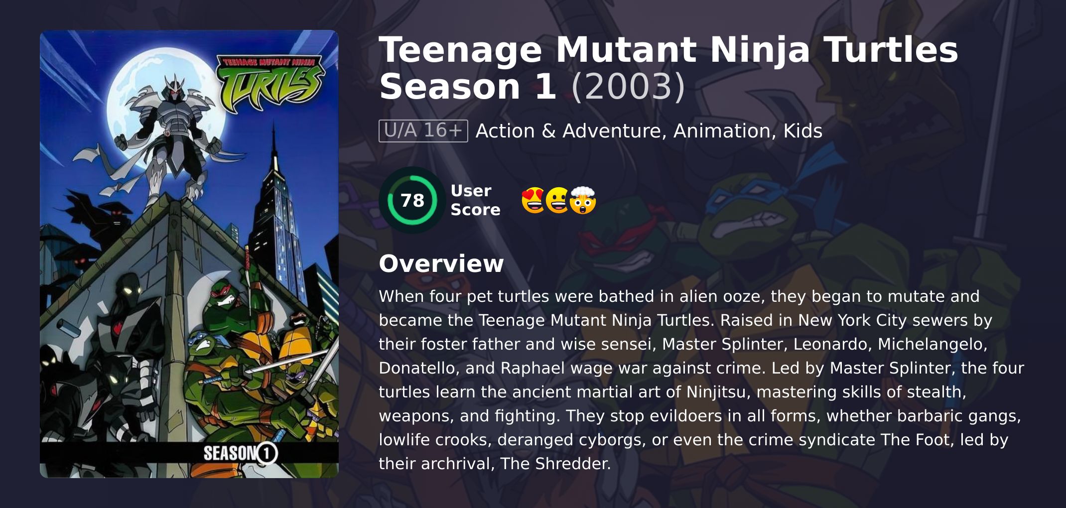 Teenage Mutant Ninja Turtles Season 1 English Dubbed