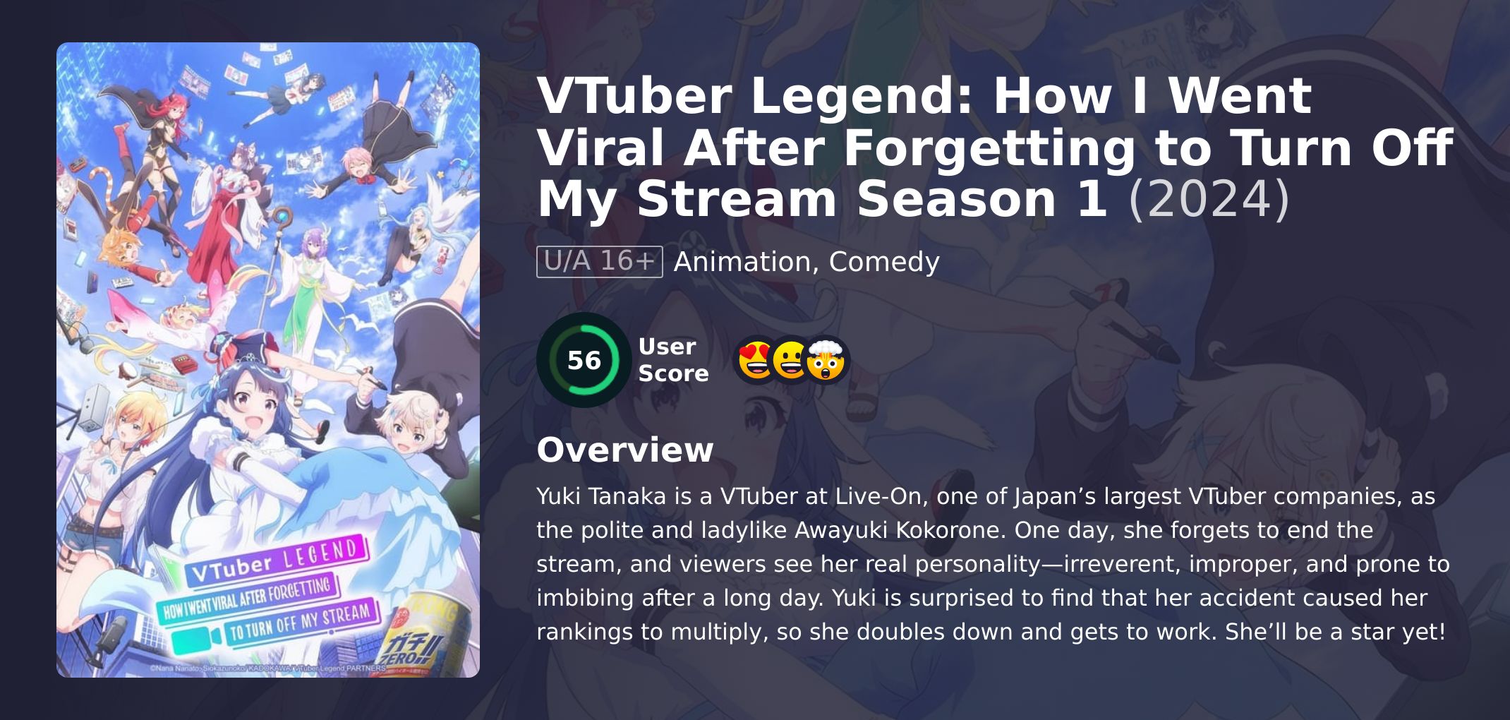 VTuber Legend: How I Went Viral After Forgetting to Turn Off My Stream Season 1 Hindi Dubbed