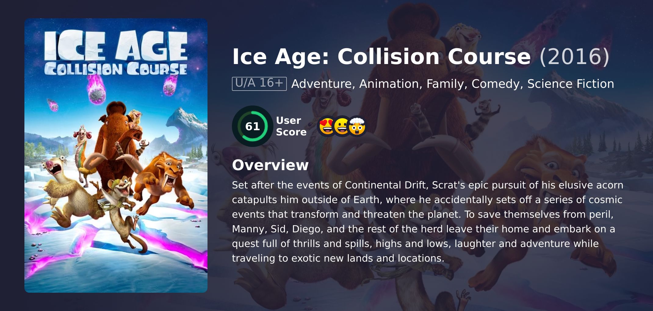 Ice Age: Collision Course Movie Hindi Dubbed