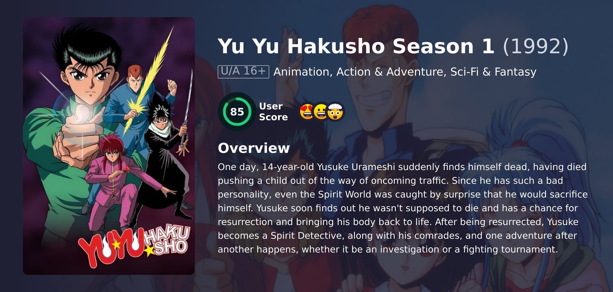 Yu Yu Hakusho Season 1 Hindi Dubbed