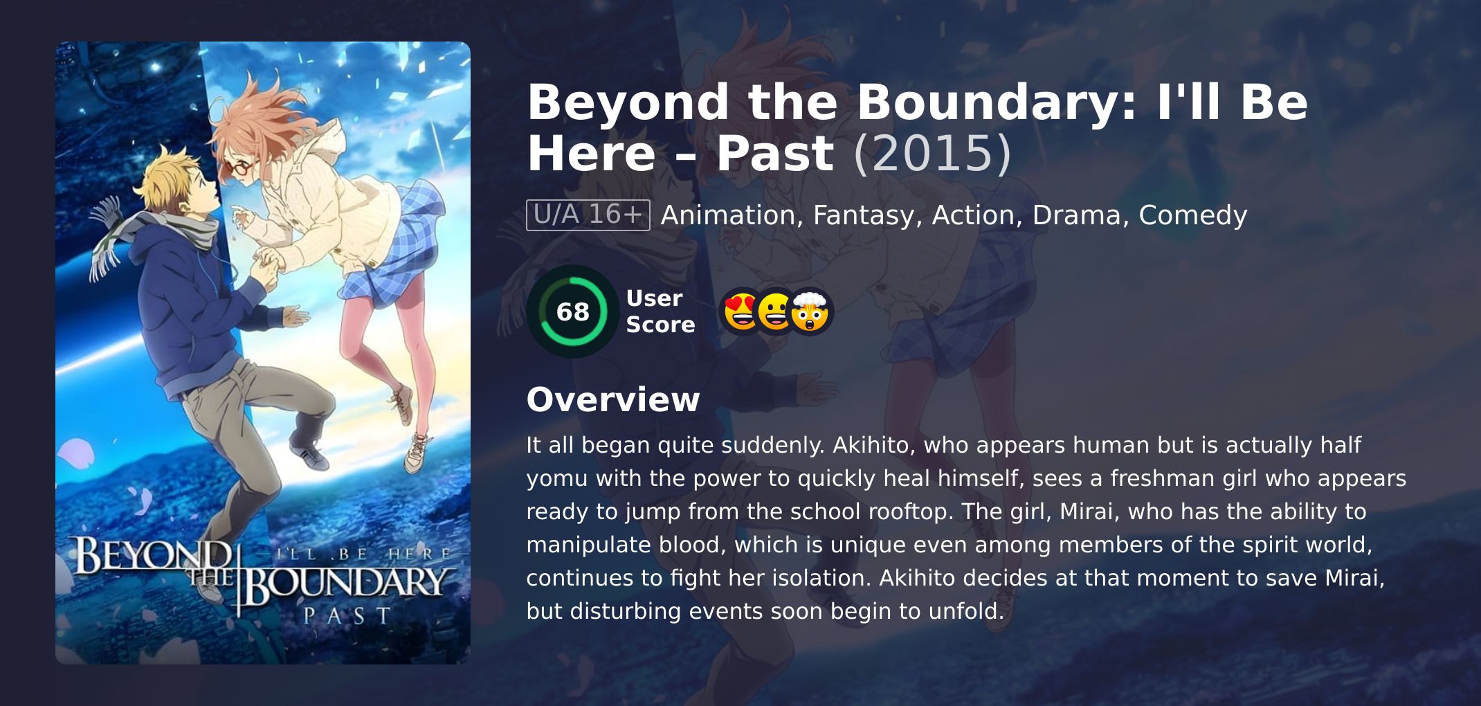 Beyond the Boundary: I'll Be Here – Past Movie Hindi Dubbed