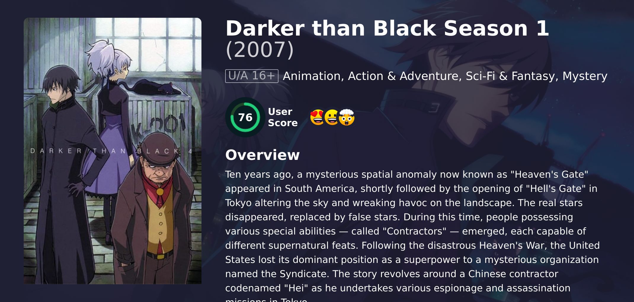 Darker than Black Season 1 Japanese Dubbed