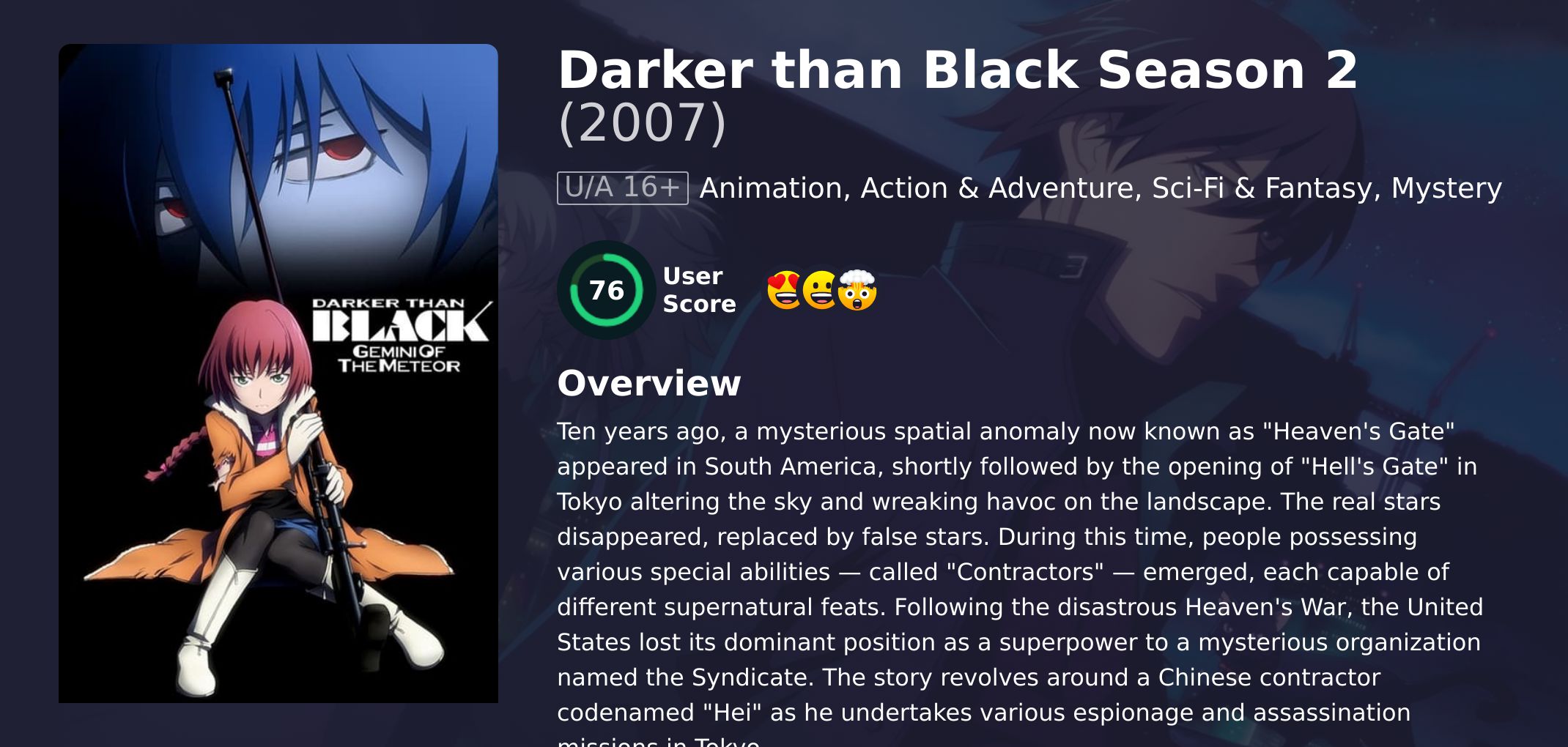 Darker than Black Season 2 Japanese Dubbed