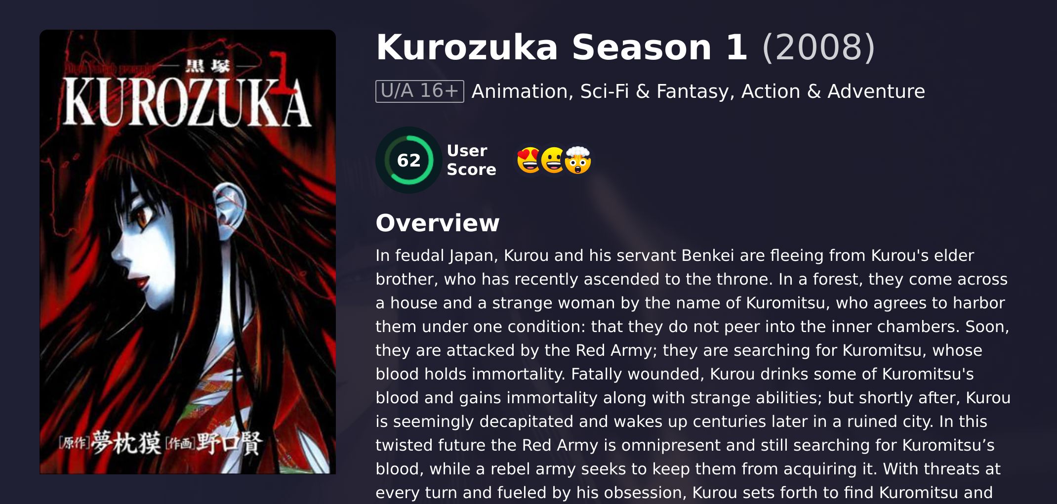 Kurozuka Season 1 Hindi Dubbed