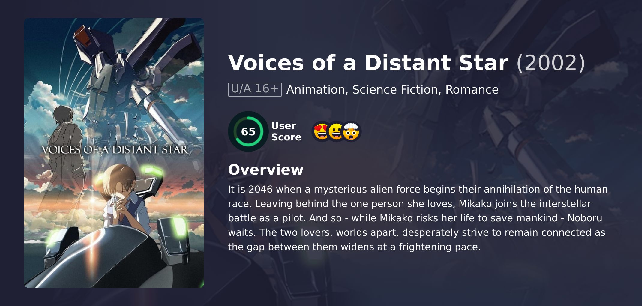 Voices of a Distant Star Movie Hindi Dubbed