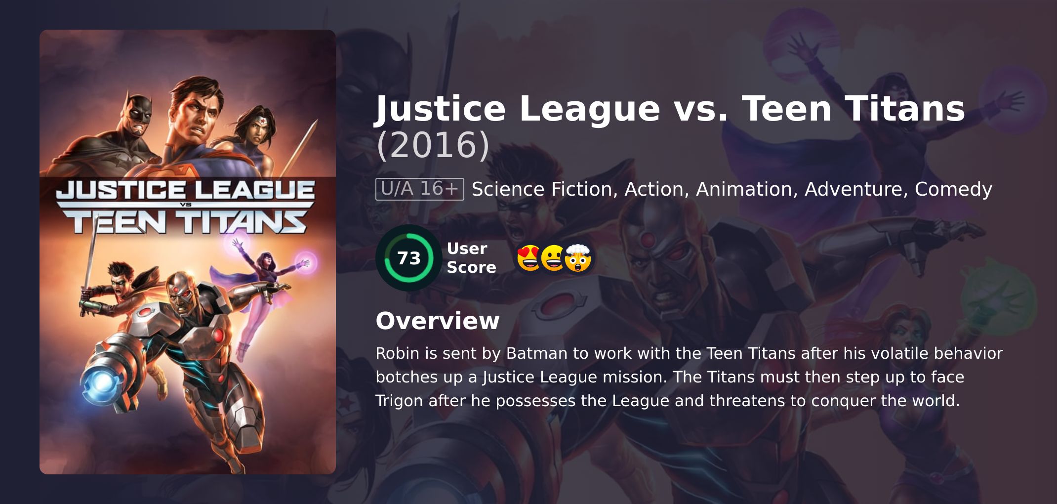 Justice League vs. Teen Titans Movie English Dubbed