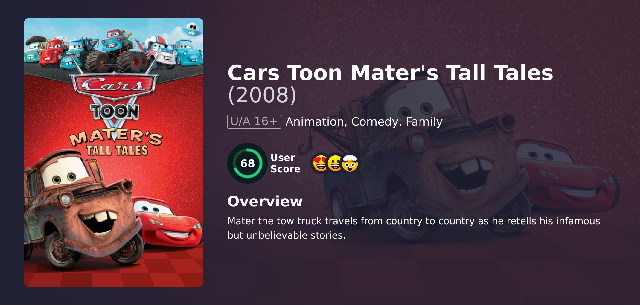 Cars Toon Mater's Tall Tales Movie Hindi Dubbed