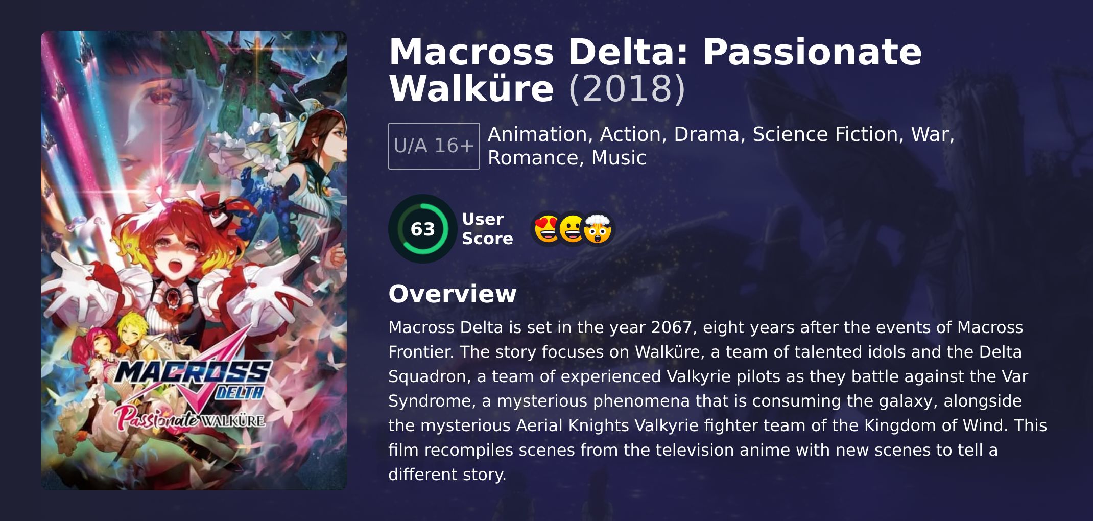 Macross Delta: Passionate Walküre Movie English Dubbed