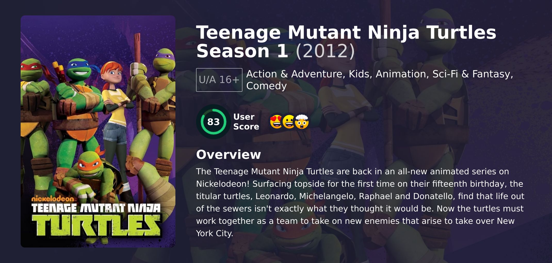 Teenage Mutant Ninja Turtles Season 1 Hindi Dubbed