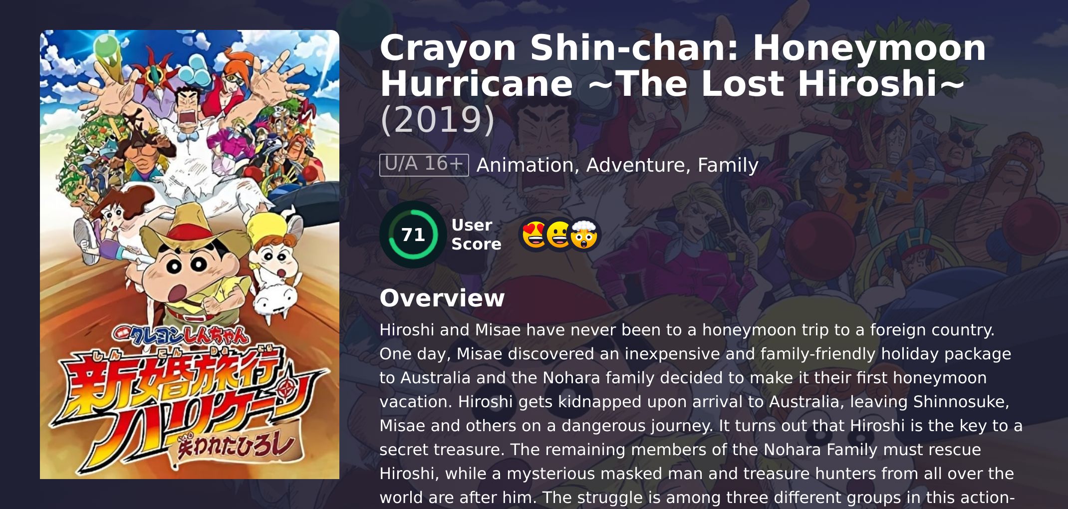 Crayon Shin-chan: Honeymoon Hurricane ~The Lost Hiroshi~ Movie Hindi Dubbed