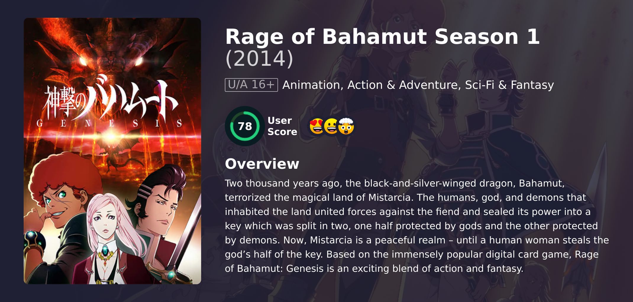 Rage of Bahamut Season 1 Japanese Dubbed