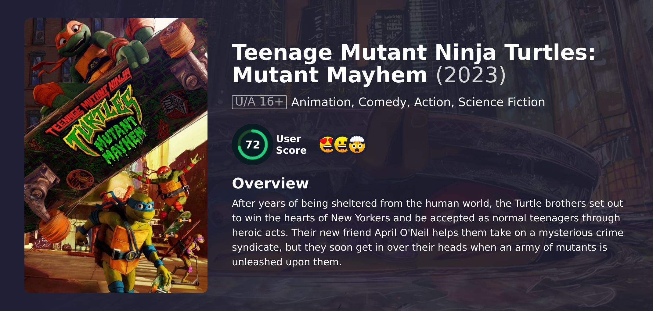 Teenage Mutant Ninja Turtles: Mutant Mayhem Movie English Dubbed