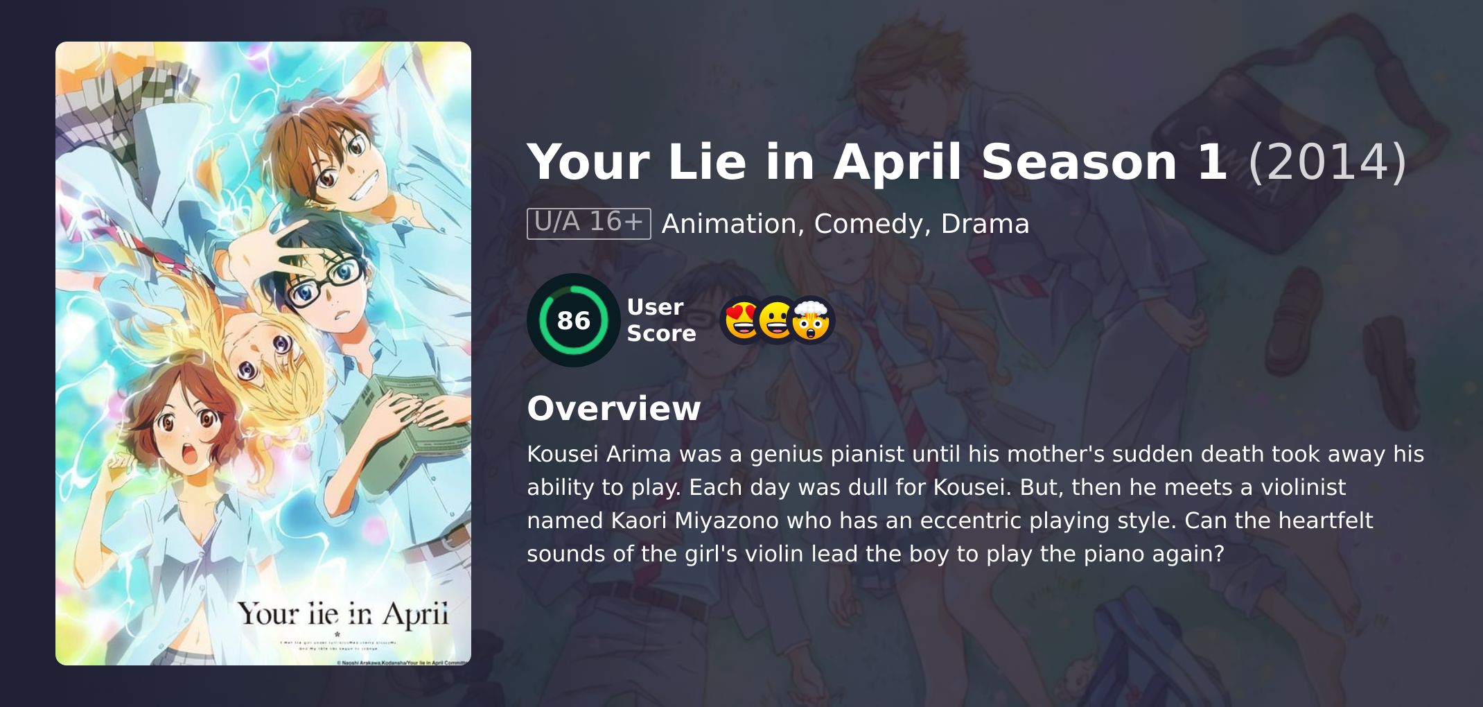 Your Lie in April Season 1 Hindi Dubbed