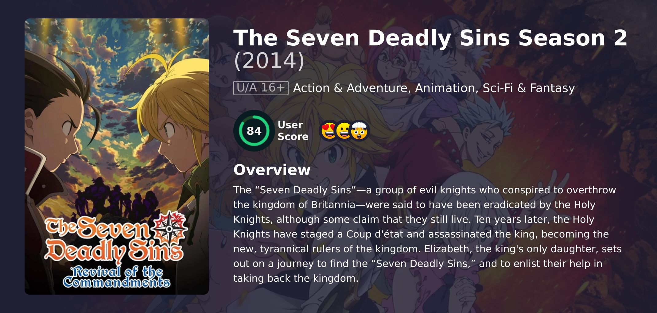 The Seven Deadly Sins Season 2 English Dubbed