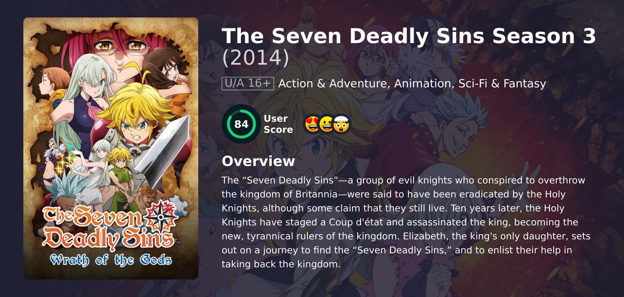 The Seven Deadly Sins Season 3 English Dubbed