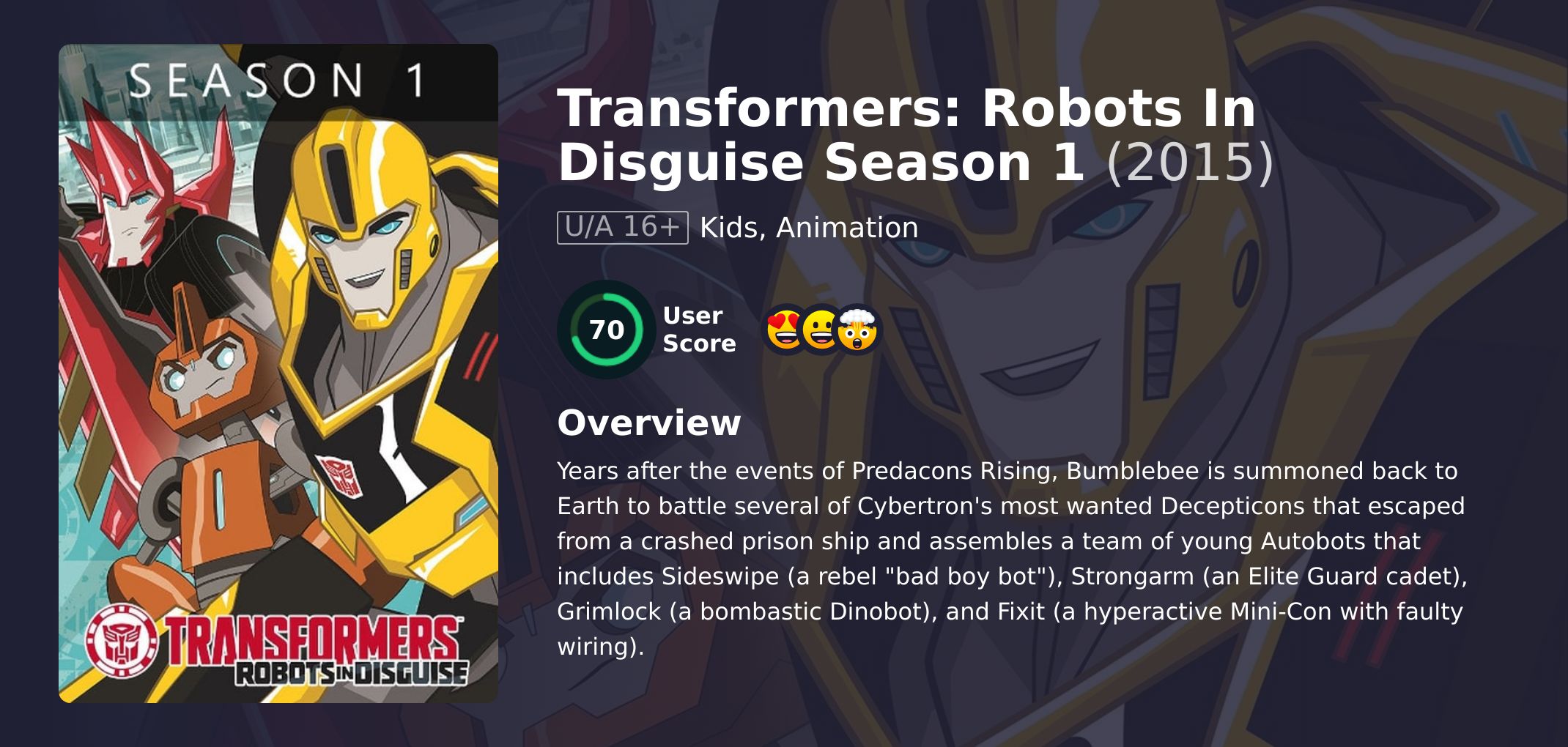 Transformers: Robots In Disguise Season 1 Hindi Dubbed