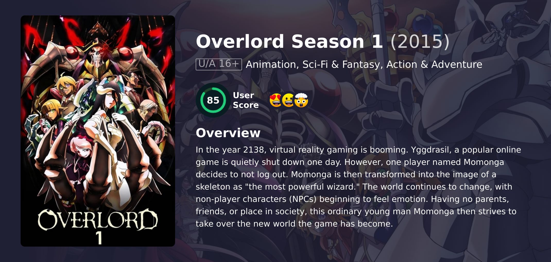 Overlord Season 1 Japanese Dubbed