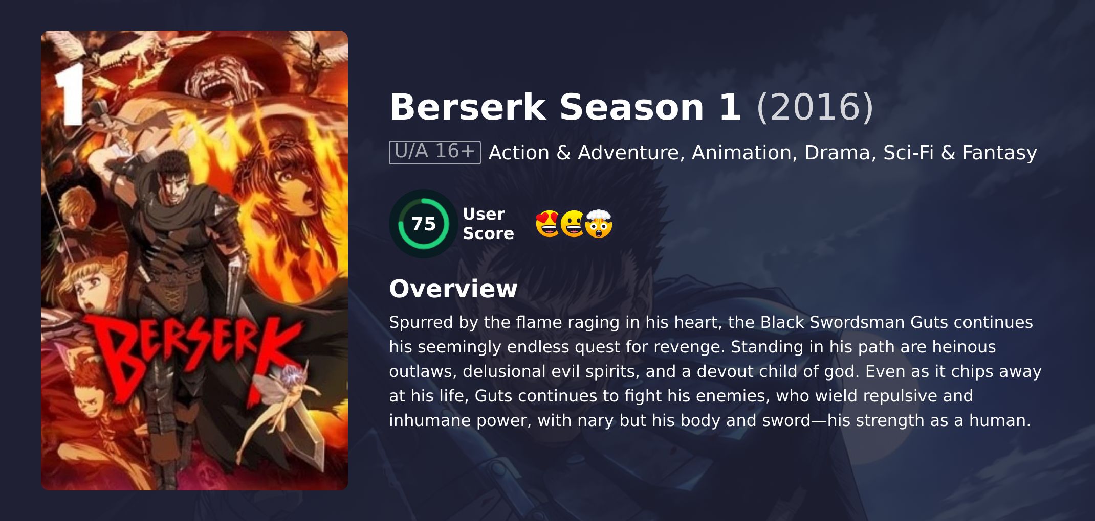 Berserk Season 1 Japanese Dubbed