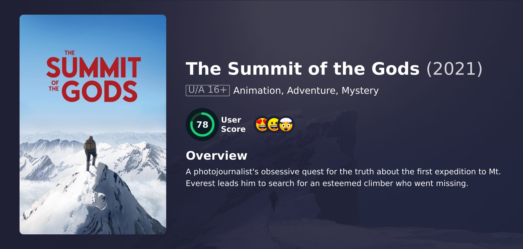 The Summit of the Gods Movie Hindi Dubbed