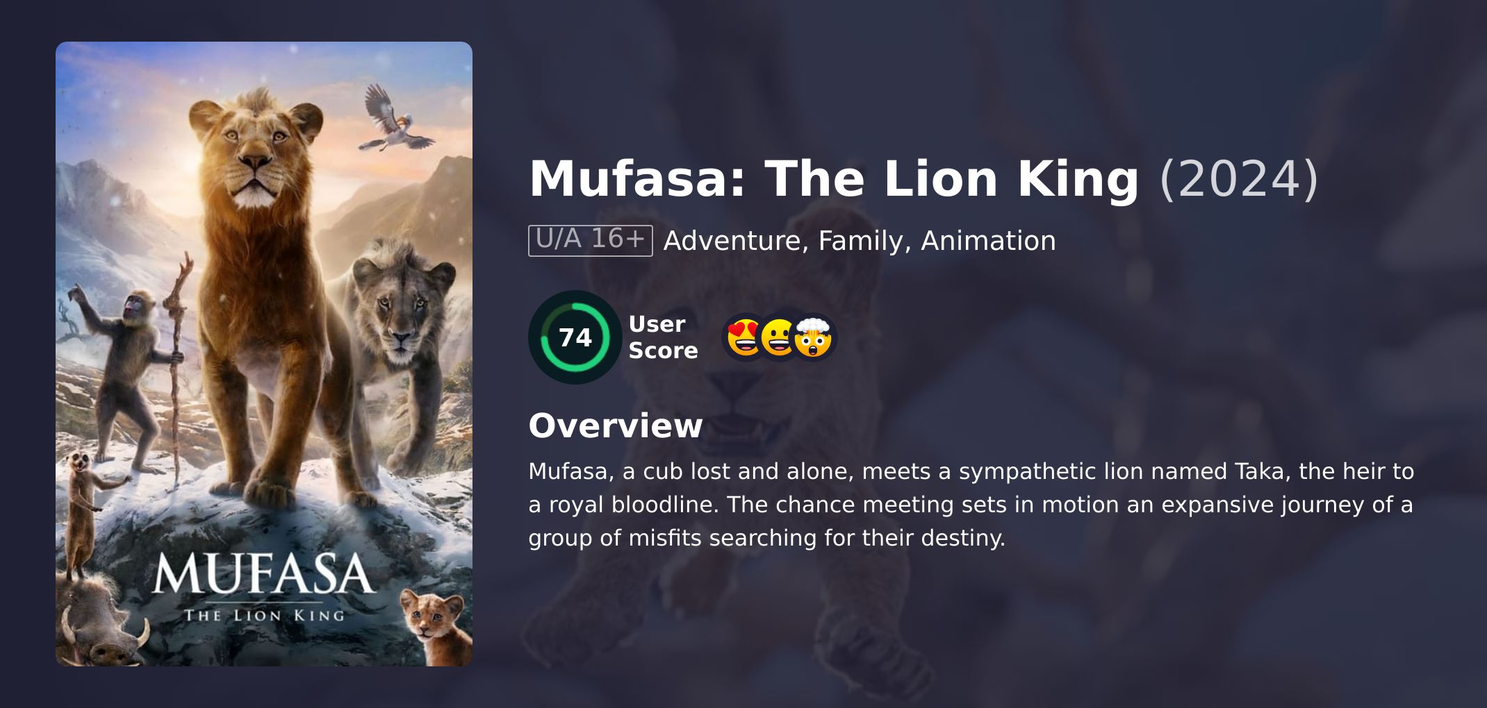 Mufasa: The Lion King Movie English Dubbed