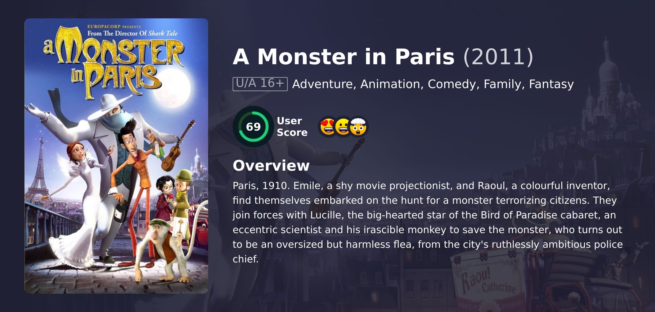 A Monster in Paris Movie Hindi Dubbed