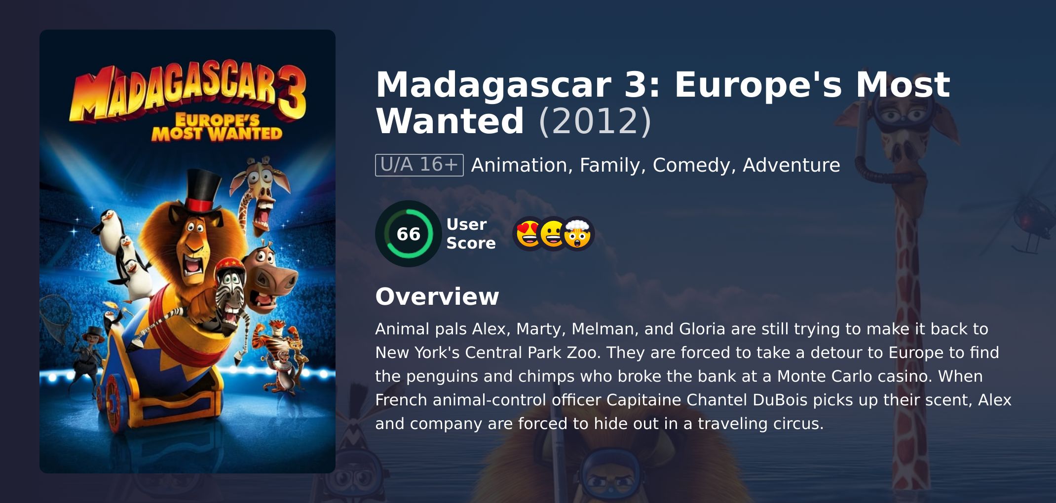 Madagascar 3: Europe's Most Wanted Movie Hindi Dubbed