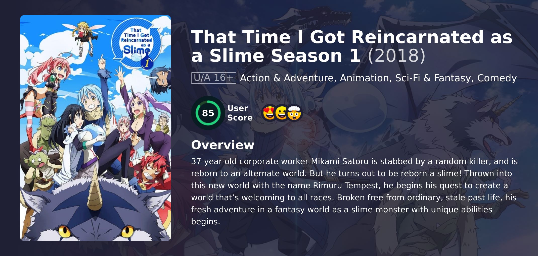 That Time I Got Reincarnated as a Slime Season 1 Hindi Dubbed