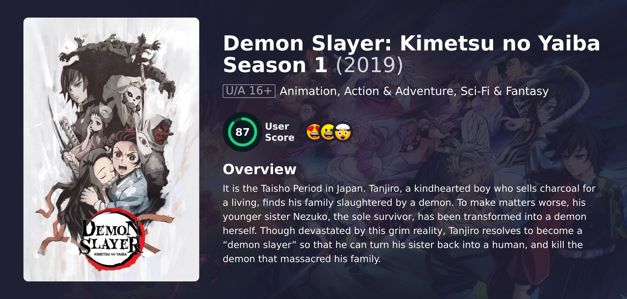 Demon Slayer: Kimetsu no Yaiba Season 1 Hindi Dubbed