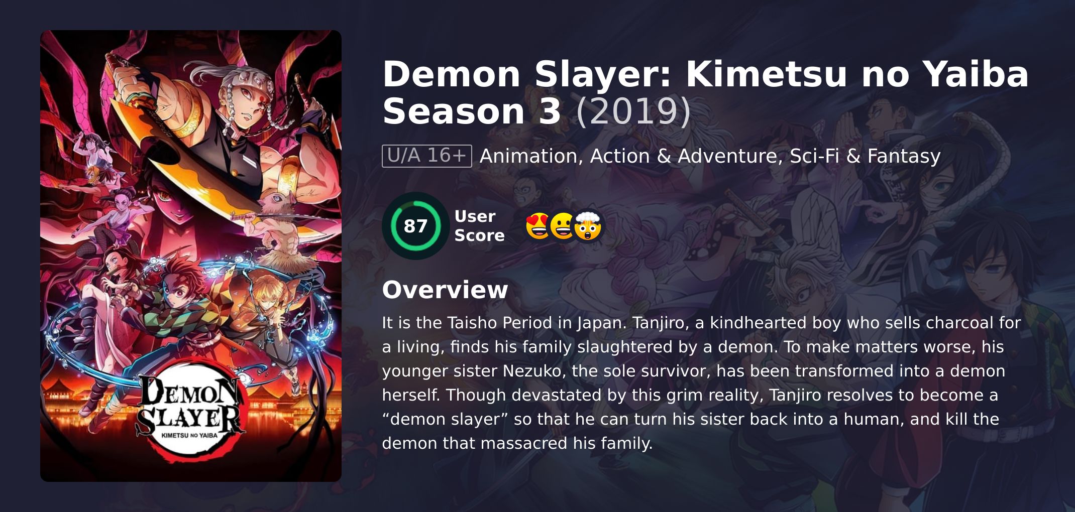 Demon Slayer: Kimetsu no Yaiba Season 3 Hindi Dubbed